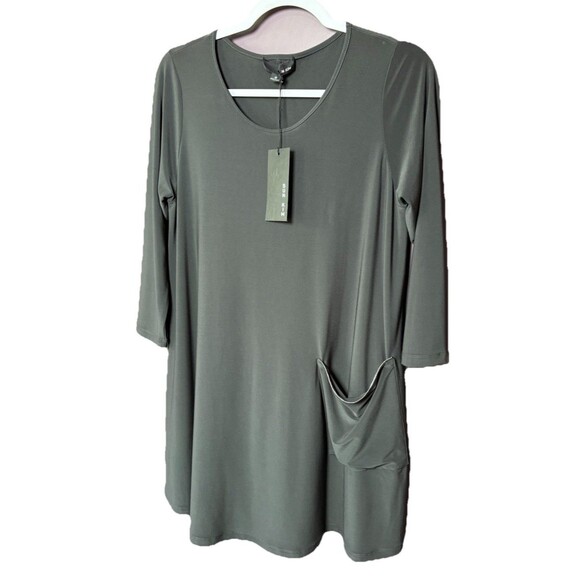 NEW Sun Kim Top Women Size Small Gray Minimalist Lagenlook Pullover Tunic - Picture 4 of 9